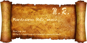 Mantuano Rémusz névjegykártya